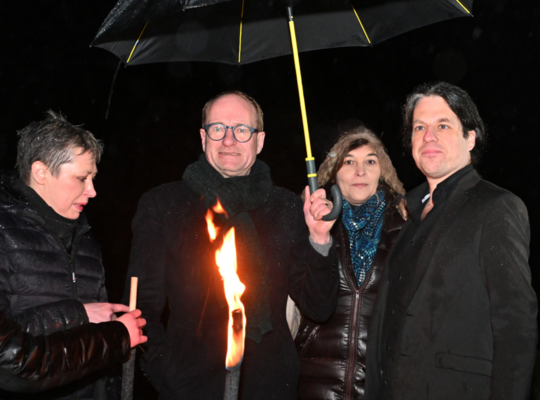 Minister Weyts met Annemie Humblet, Ilona Van Eeckhout en Bart j. de Vos